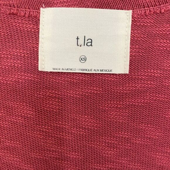 Anthropologie T.La Beira 100% Cotton Red Open Front Cardigan Size Extra Small - Picture 5 of 7